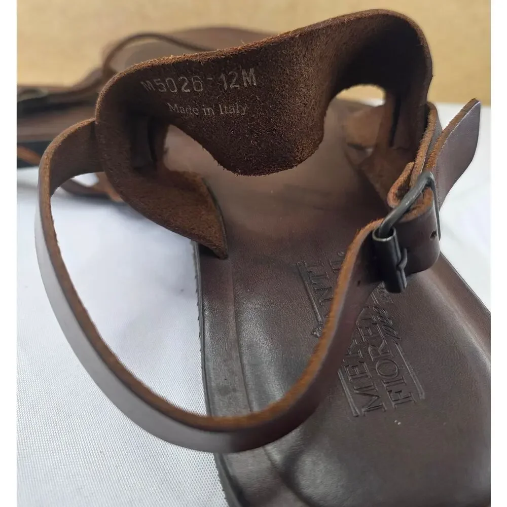 Mercanti Fiorentini Men's Double Strap Leather Sandals Size 12